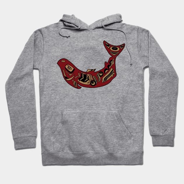 Pacific Northwest Native American Indian Salmon Fish Totem Hoodie by twizzler3b